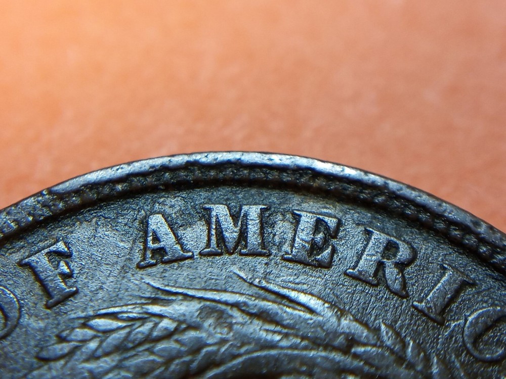 1864 2 Cent Piece with both a Rim Cud & Pre Cud