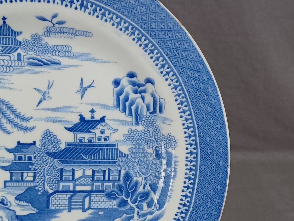 Spode Mandarin II Pattern Blue Transferware 9 Inch Plate Circa 1800-1820