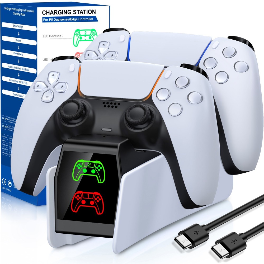 PS5 Controller Charger Dual Fast Charging Dock for PS5 Dualsense Controller