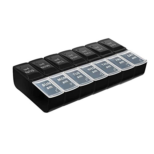 Large Pill Organizer Weekly Pill Box AM/PM 7 Day Pill Storage Container