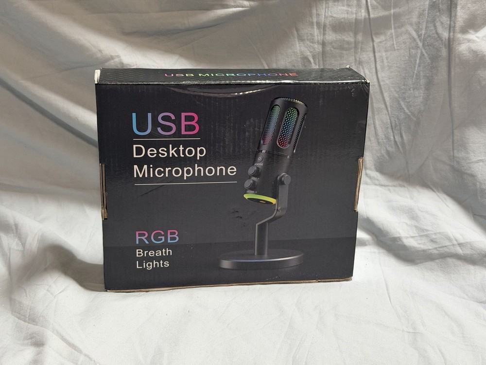 USB Desktop Streaming Microphone. RGB Lights.  Echo Control For Gaming/Streaming