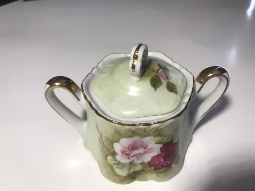 Vintage Norcrest Sugar Bowl TA-52 Rose Pattern