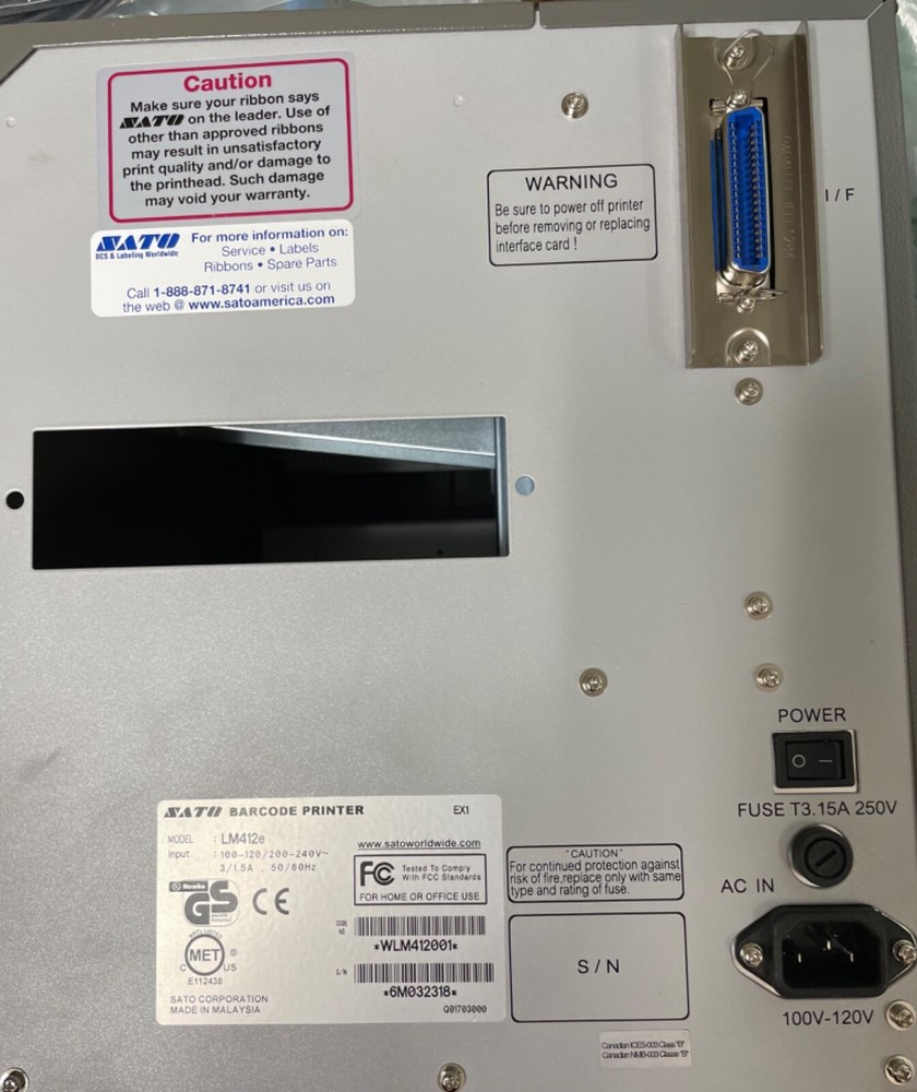Sato LM412e Barcode Label Printer - Thermal Transfer - NOB