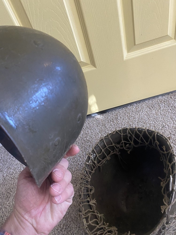 Ww2 M1 Helmet Front Seam With Liner