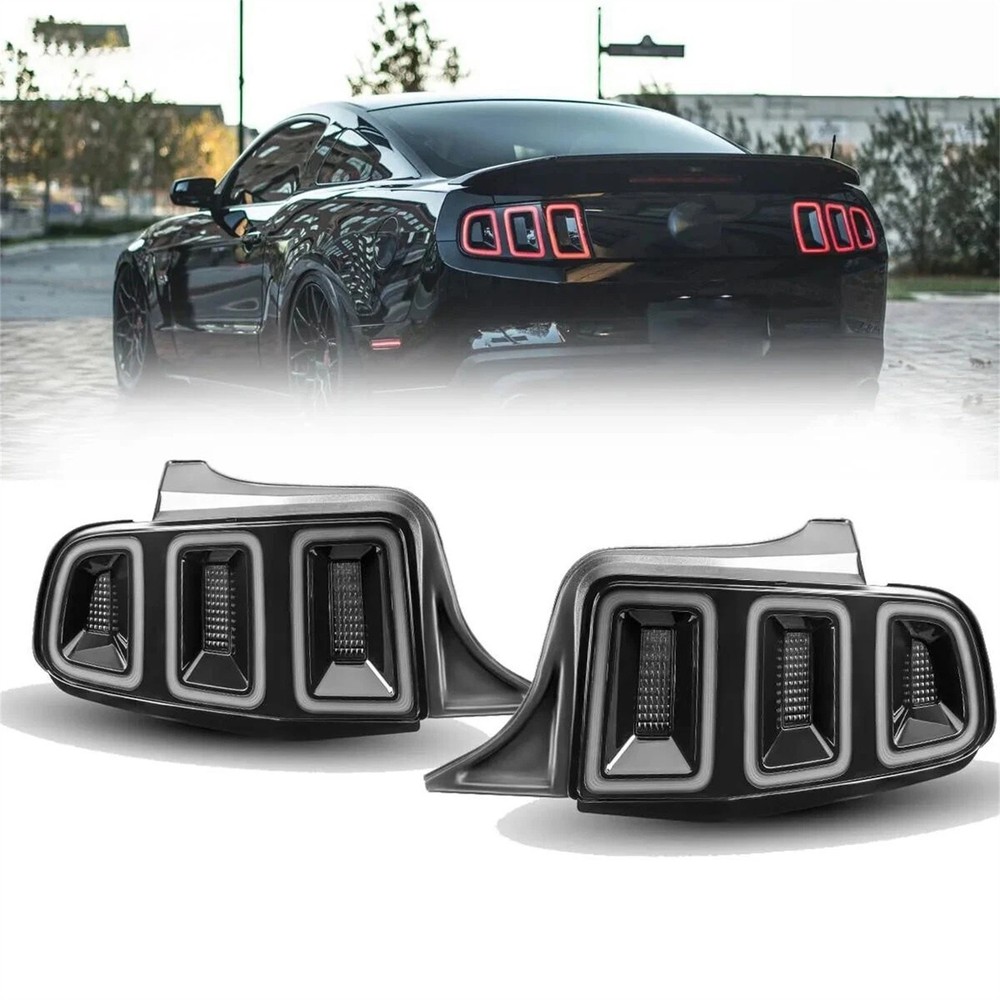 For 2010-2014 Ford Mustang Tail Lights LED Rear Brake Lmap Sequential Clear Lens