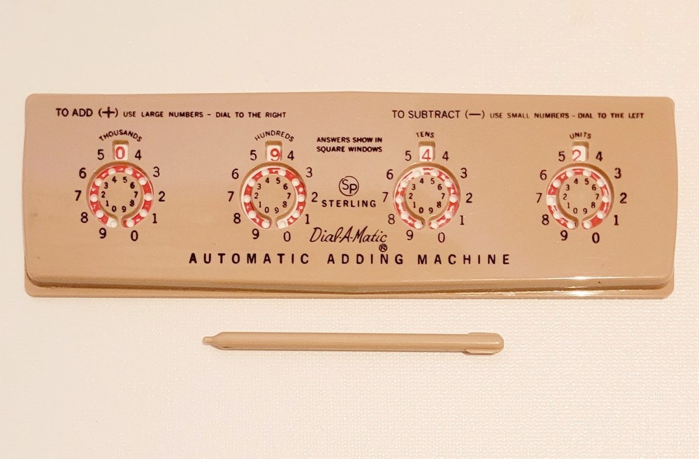 VTG STERLING "ADD IT" AUTOMATIC ADDING MACHINE--WITH BOX AND STYLUS