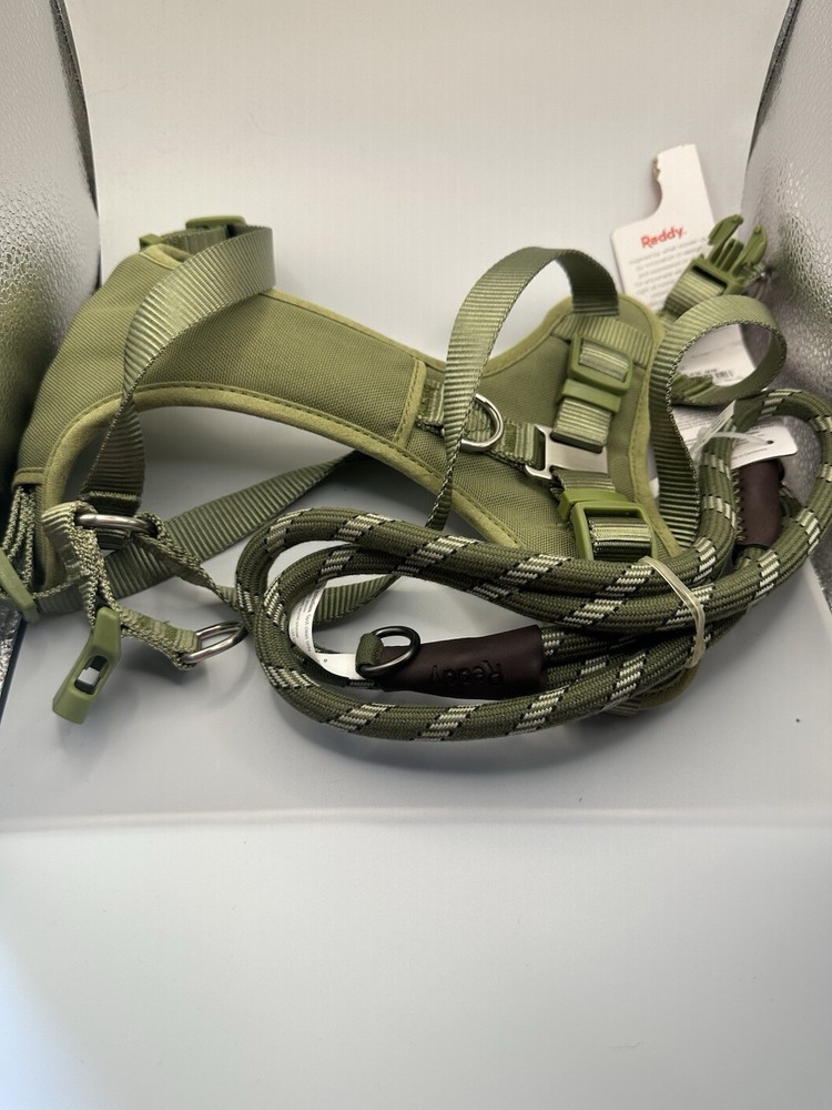 Large Dog Harness With Leash/ Olive Green