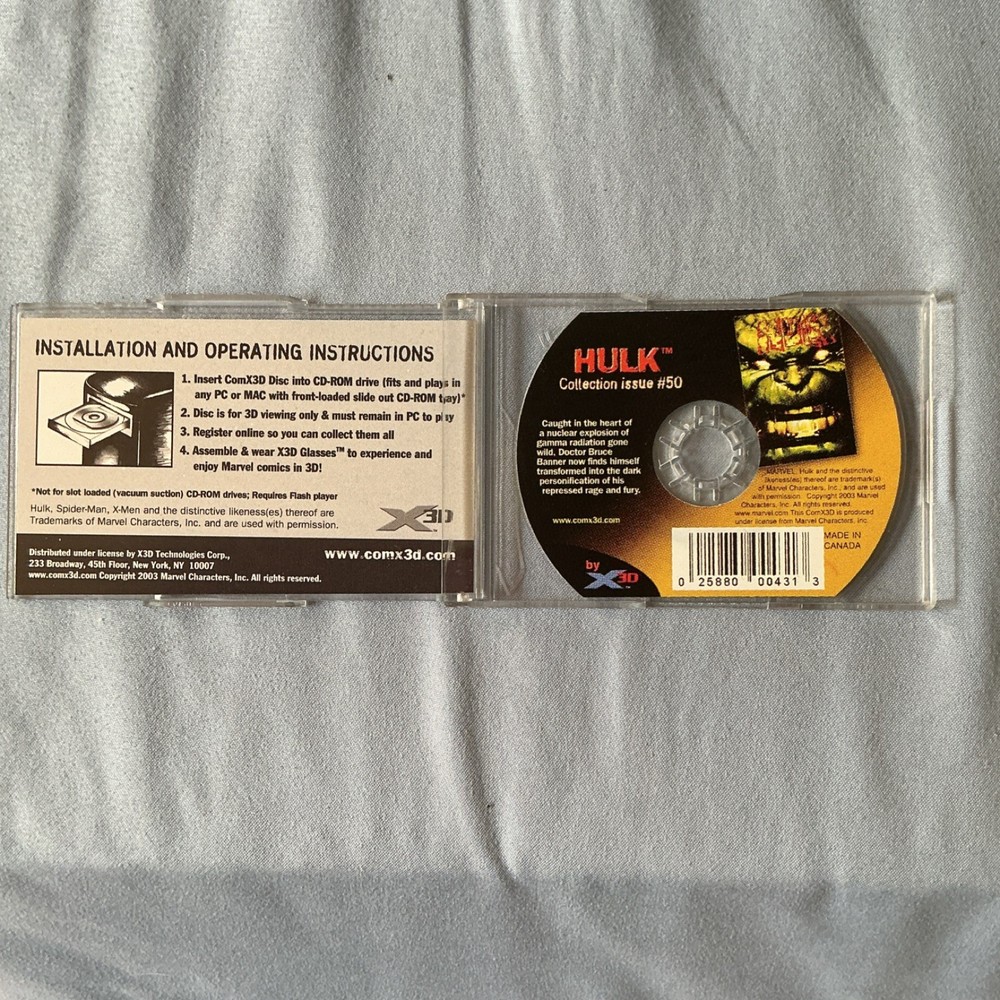 Marvel Hulk Collection Issue #50 3D Comic CD-ROM for PC & MAC Multicolor