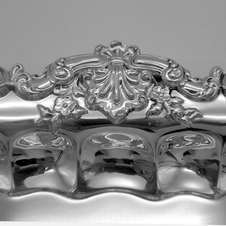 Ornate Rectangular Tray Bowl Black Starr Frost Sterling Silver No Mono