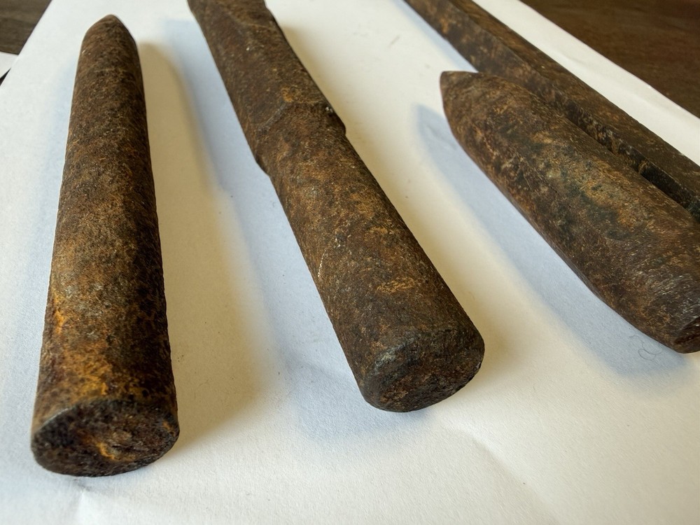 Vintage Railroad Spike Punch Drift Hot Cut Chisel Blacksmith Tool Lot Iron