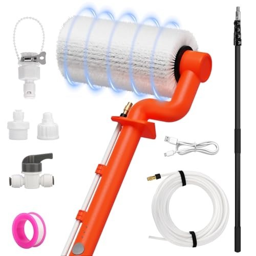 20FT Adjustable Solar Panel Cleaning Brush Kit - Electric Water Fed Pole & 23FT