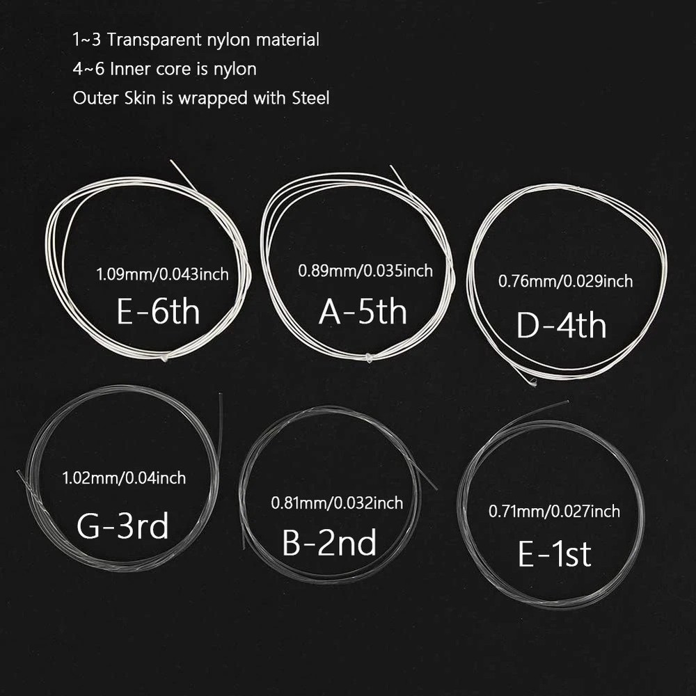 6PCS Strings Replacement Nylon String For Classical Guitar Music Tool USA