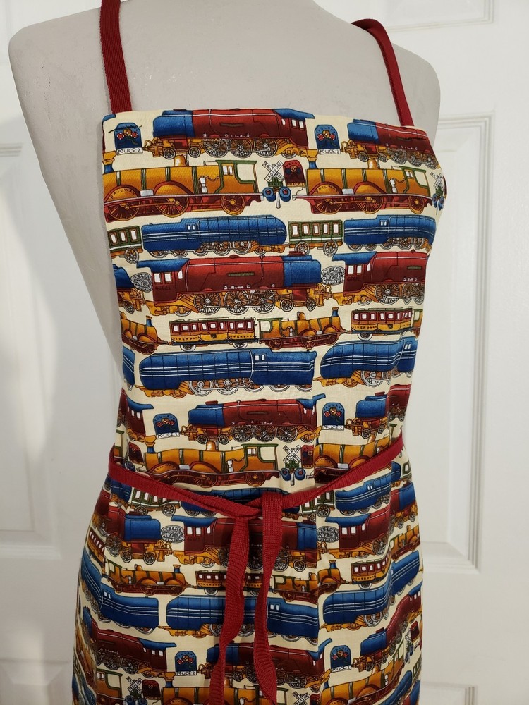 Railroad Train Apron Grilling Cooking