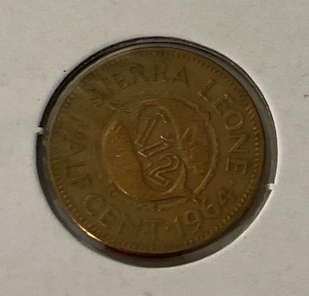 1964 Sierra Leone 1/2 Cent Coin B16