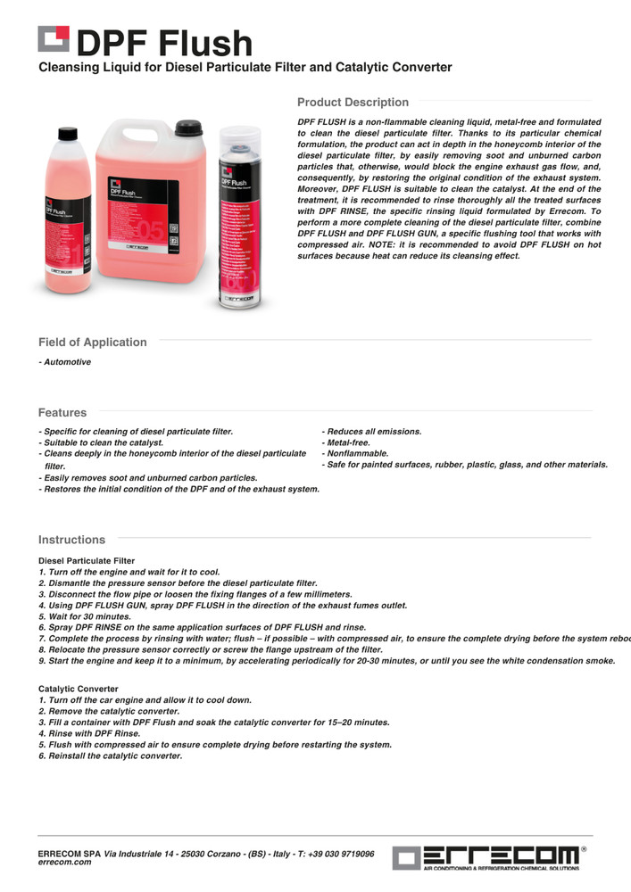 ERRECOM - DPF Cleaner Flush (US quart)