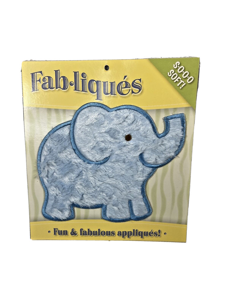 Large Appliqué Fab-liques Elephant 8” X 9” Unused