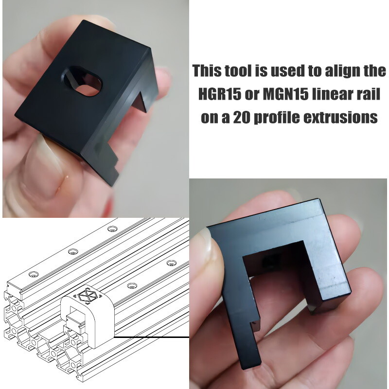 Alignment Tool for HGR15 / MGN15 Linear Rails on 20 Series Profile Extrustions