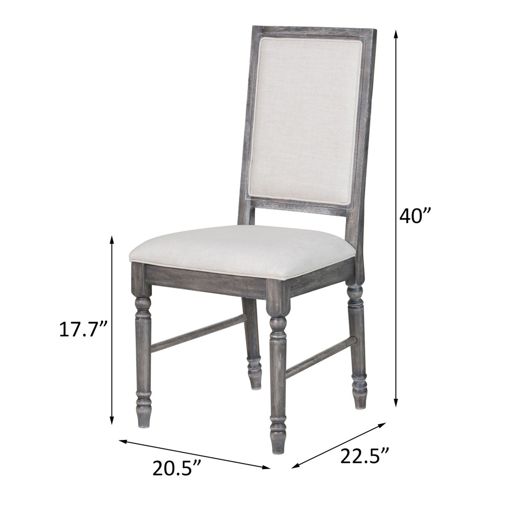 Cream and Weathered Grey Open Back Side Chairs