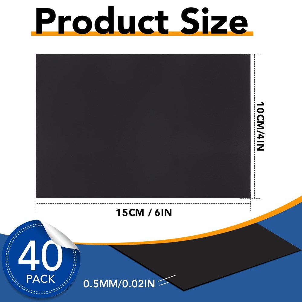 DIYMAG Magnetic Adhesive Sheets, |4" x 6"|, 40 Pack Cuttable Magnetism Sheet,...