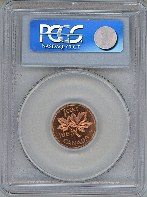 1963 Canada small cent PCGS PL66RD