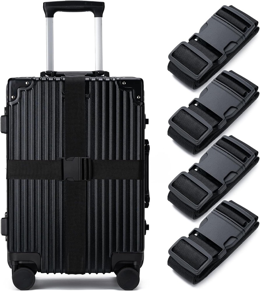 Durable Adjustable Luggage Straps Set - Bright Colors for Easy Identification