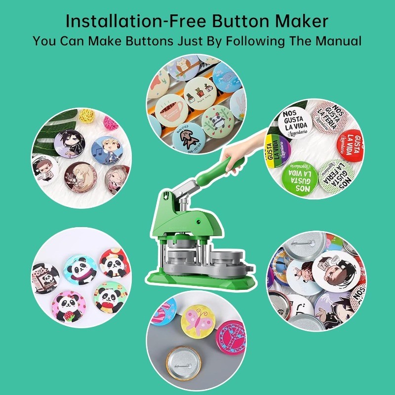 Maker Machine 3 Sizes DIY Pin Making Machine 1+1.25+2.25 inch, Interchangeable