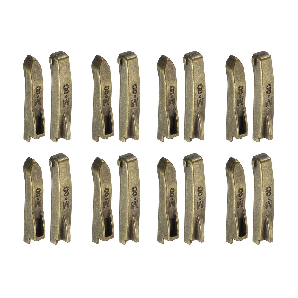 8Set Double Open Zipper Repair Latch Kits, #8 Copper Insert Pins, Bronze