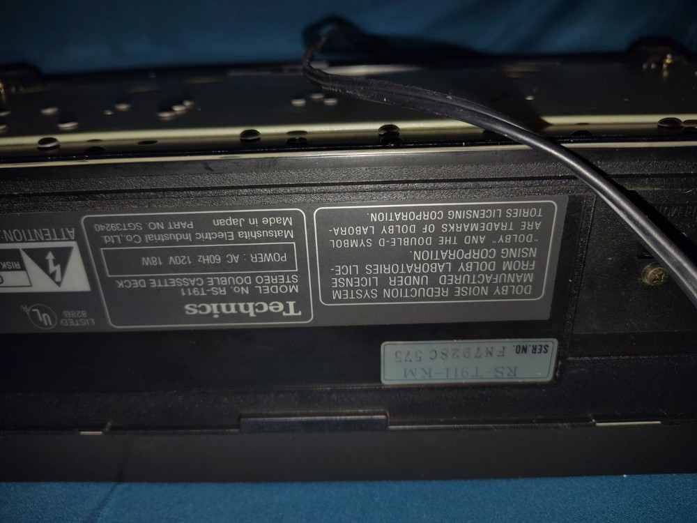 TECHNICS RS-T911 Stereo Double Cassette Deck Recorder Tested Working