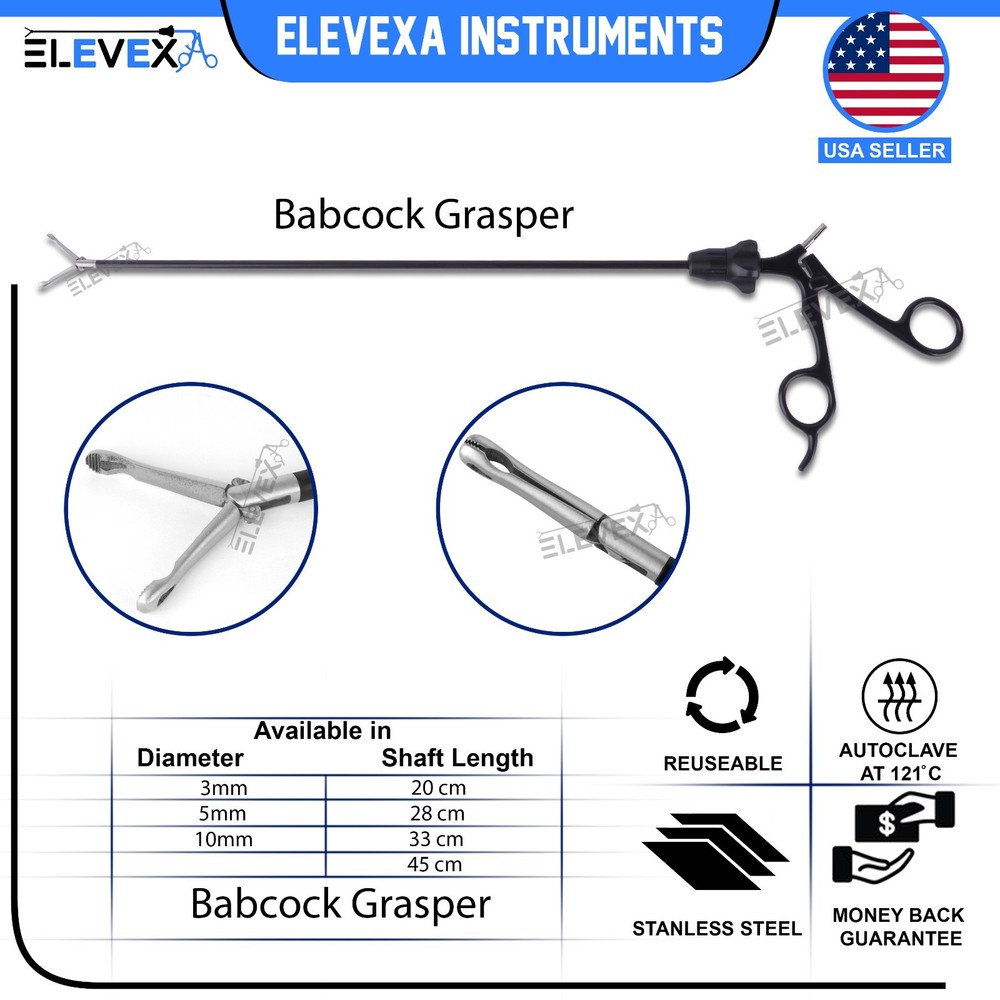 Laparoscopic Babcock Grasper 5mm 33cm Laparoscopy Double Action Grasping Forceps
