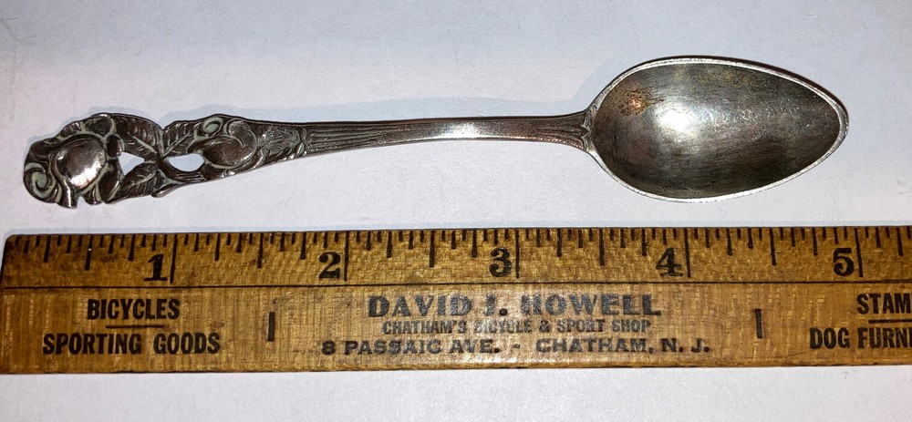 Antique Germany 800 Silver Open Work Rose Teaspoon Spoon AMD
