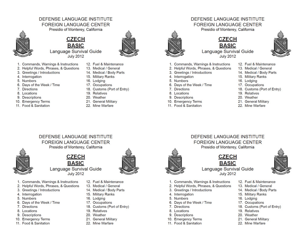 Defense Language Institute DLI BASIC CZECH Text & 600+ MP3 Audio CD
