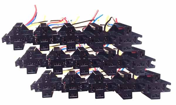 15pcs of 6"INTERLOCKING 5 PIN RELAY SOCKETS 12V DC