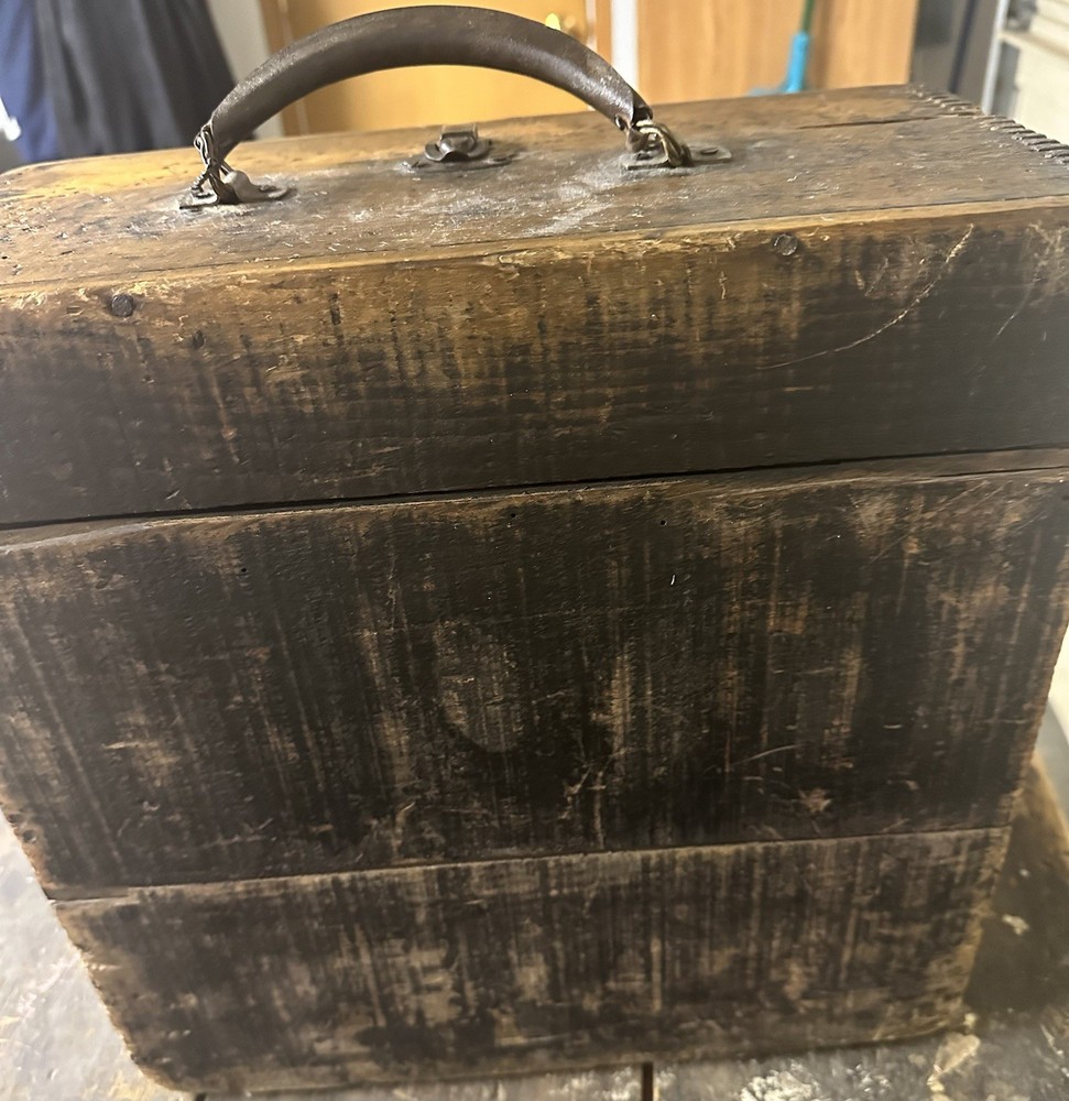 Vintage Machinist’s Tool Chest  Drop Front Panel Masonry Tool Box Antique 1920’s