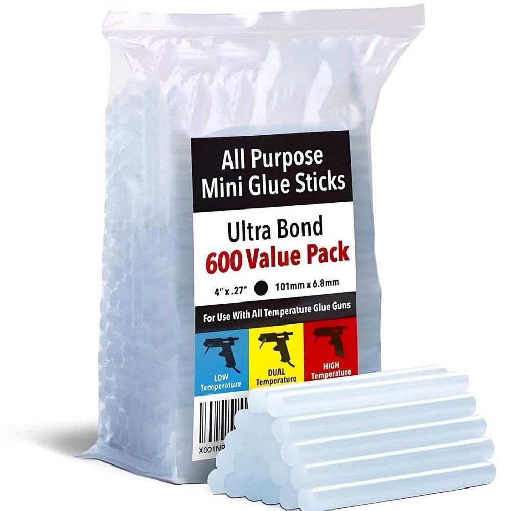 Mini Hot Glue Sticks Bulk - Clear, 600 Count