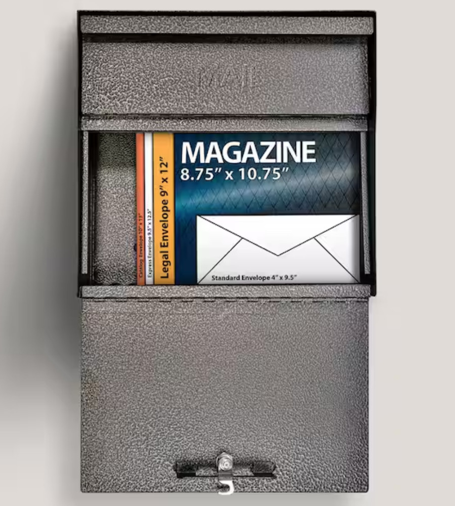 Locking Mailbox Wall Mount Medium Mail Boss Metro Bronze High Security 7164