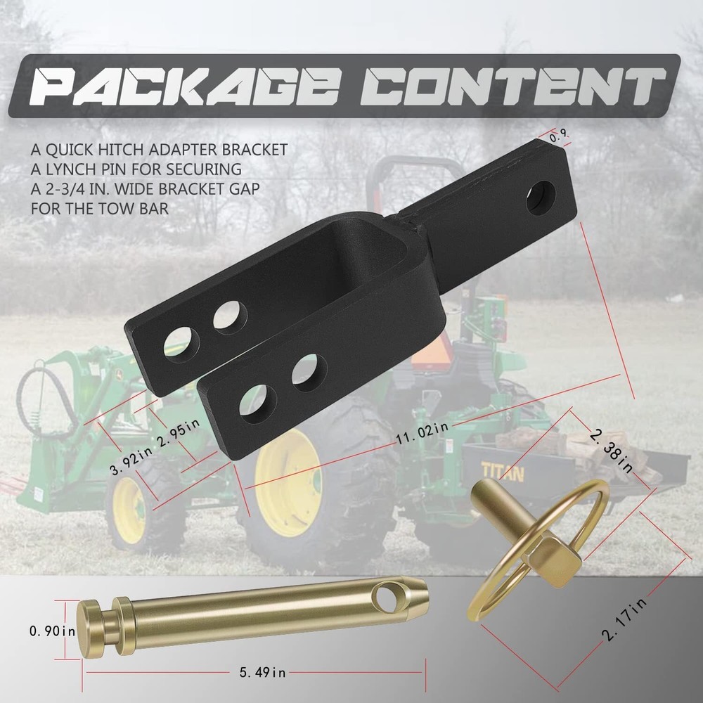 3 Point Versatile Quick Hitch Adapter Bracket Fit for Category 1 Quick Hitch