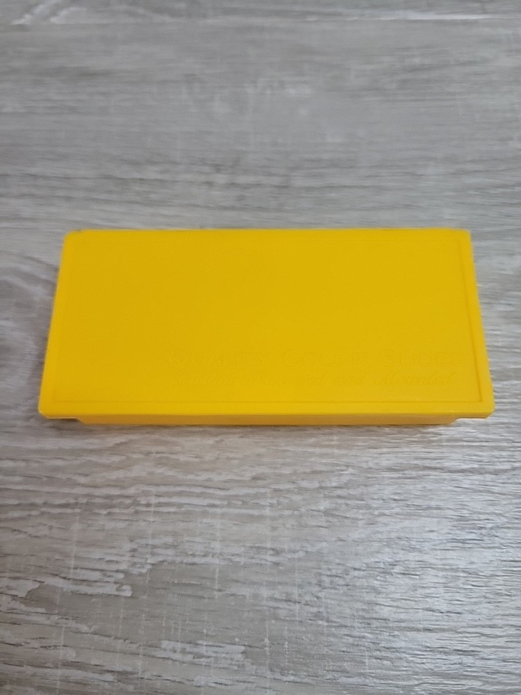 Vintage Quality Color Slides Yellow Plastic Container Rectangular
