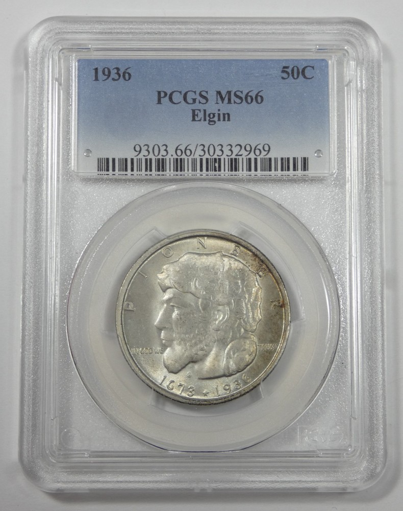 1936 Elgin, IL Centennial Commemorative Silver 50c PCGS MS 66