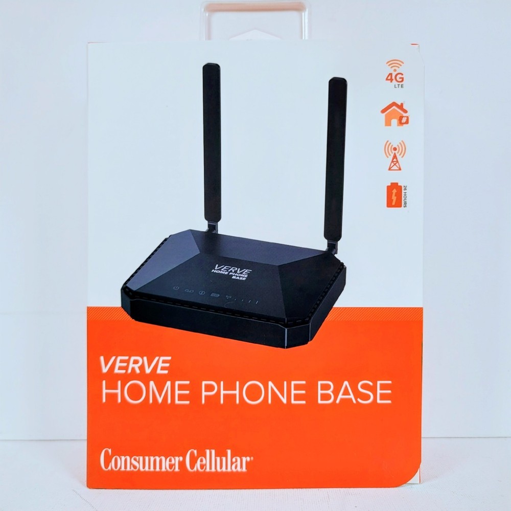 Consumer Cellular Verve Home Phone Base (Model SD3000) Black OPEN BOX Complete