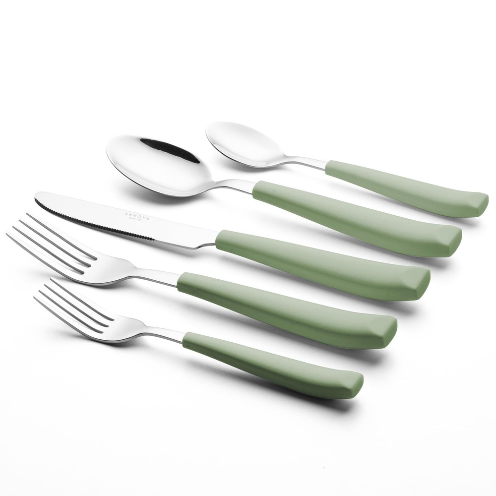 Silverware Set Stainless Steel Colorful Handle Tableware Kitchen Flatware Set...