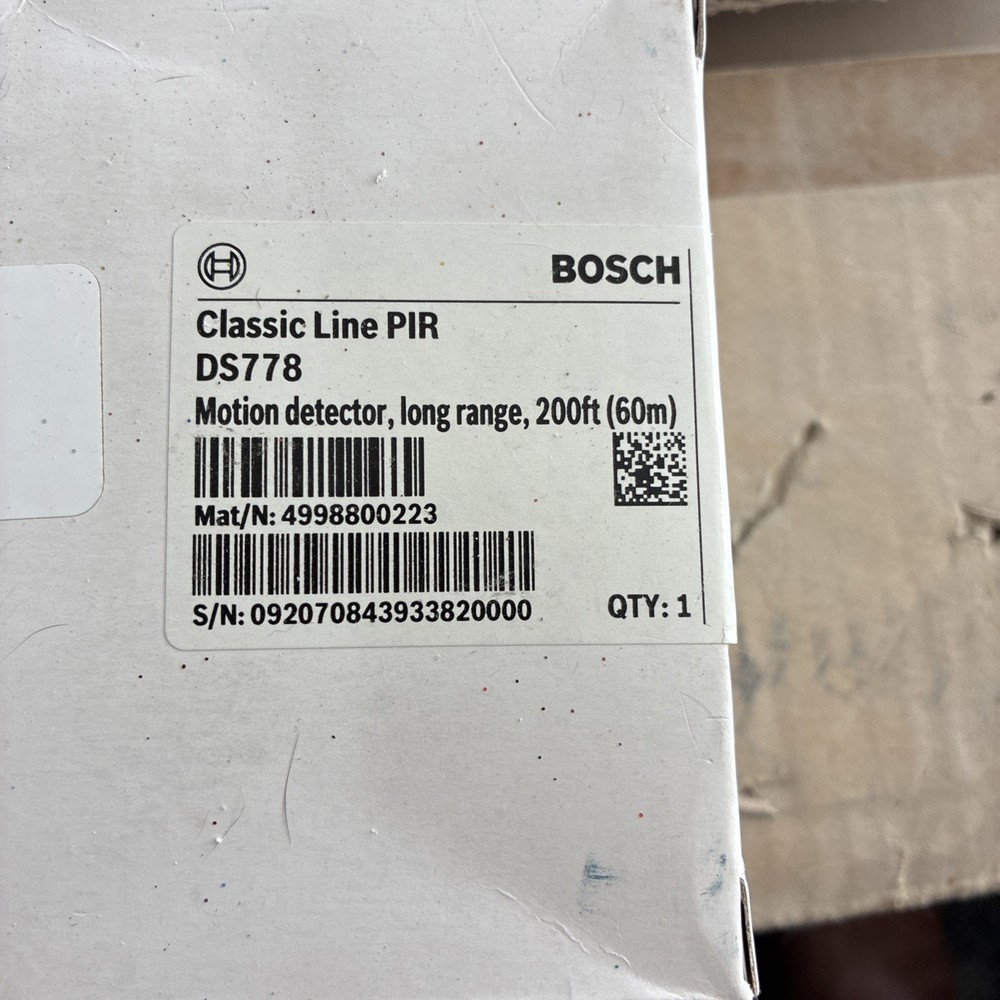 Bosch Classic Line PIR DS778 Motion Detector Sensor for Security Systems 200FT