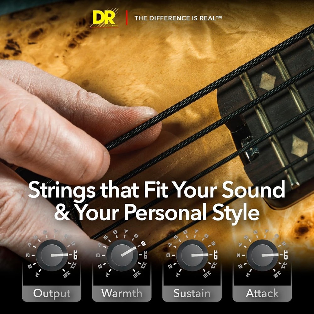 Electric Bass Strings Coated Black Medium Gauge 4-String for Stage and Studio