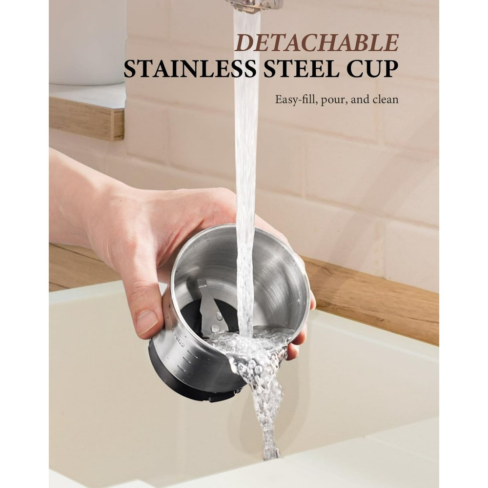Adjustable Coffee Grinder Electric Bean with Time-Memory Stainless Steel