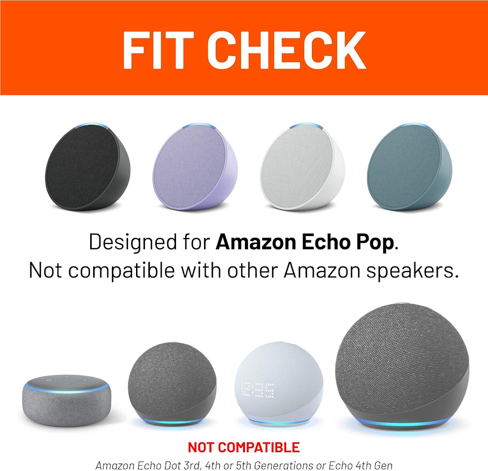 ECHOGEAR Shelf Wall Mount for Echo Pop 2023 Glacier White Made for Amazon
