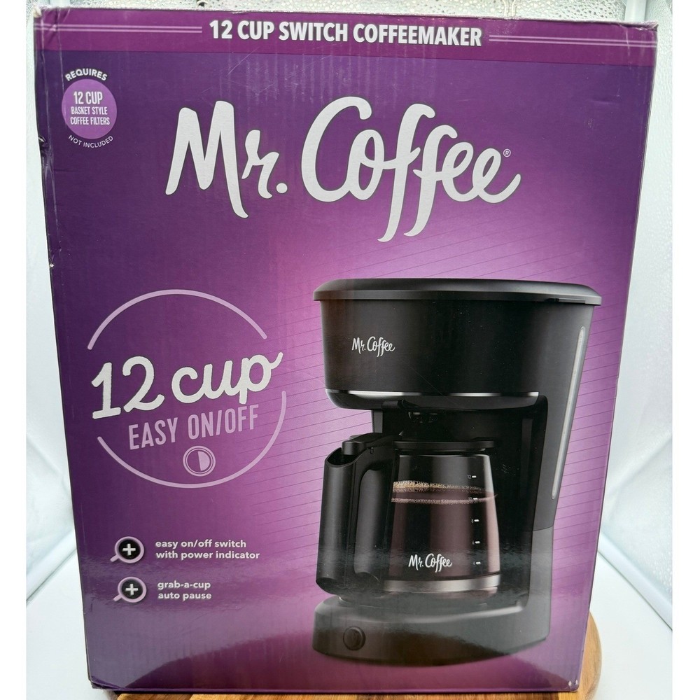 Mr. Coffee 12 Cup Switch Coffeemaker Black Drip Coffee Machine 0268