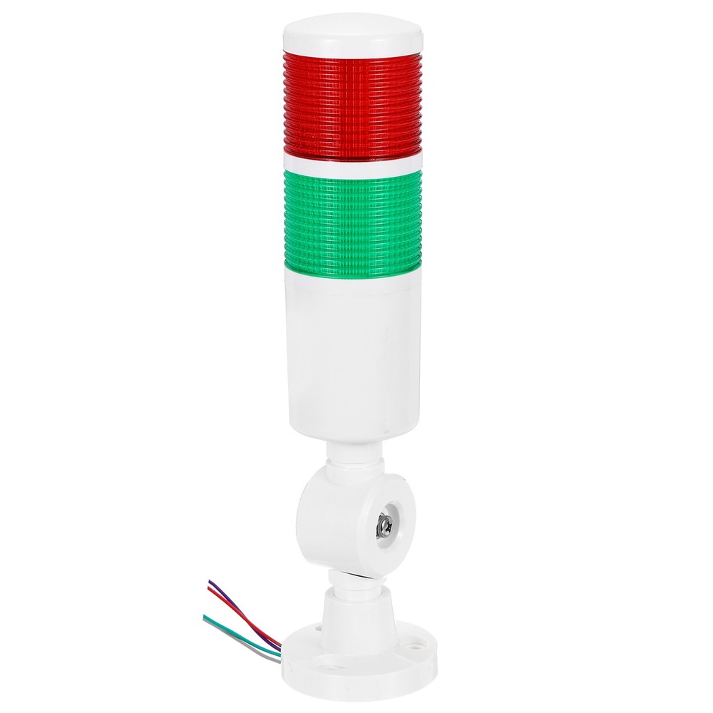 2-Layer Buzzer Signal Warning Light Tower with Steady Light, White