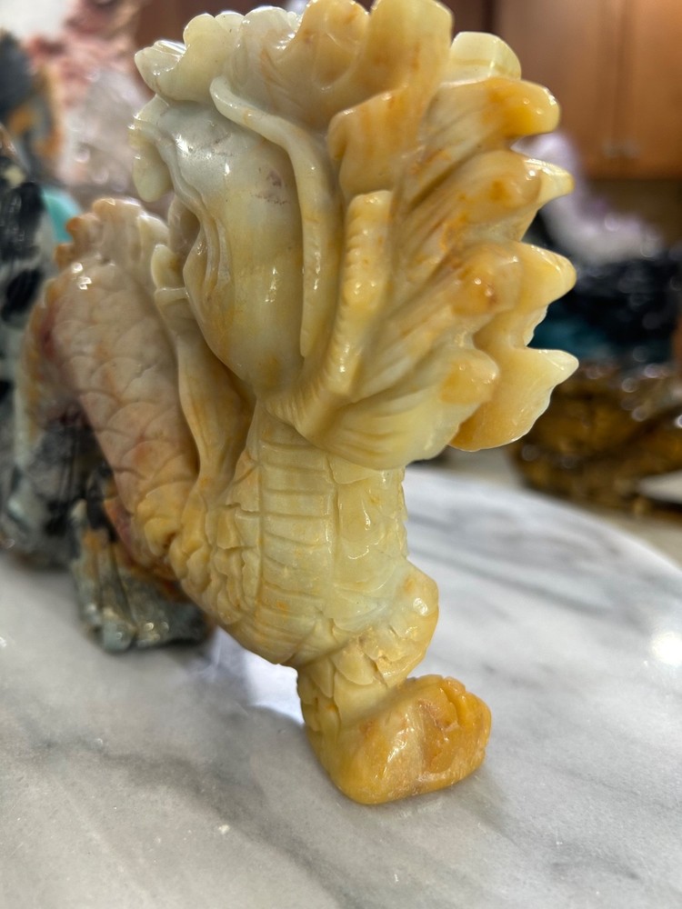 Gorgeous Amazonite Dragon hand carved very unique