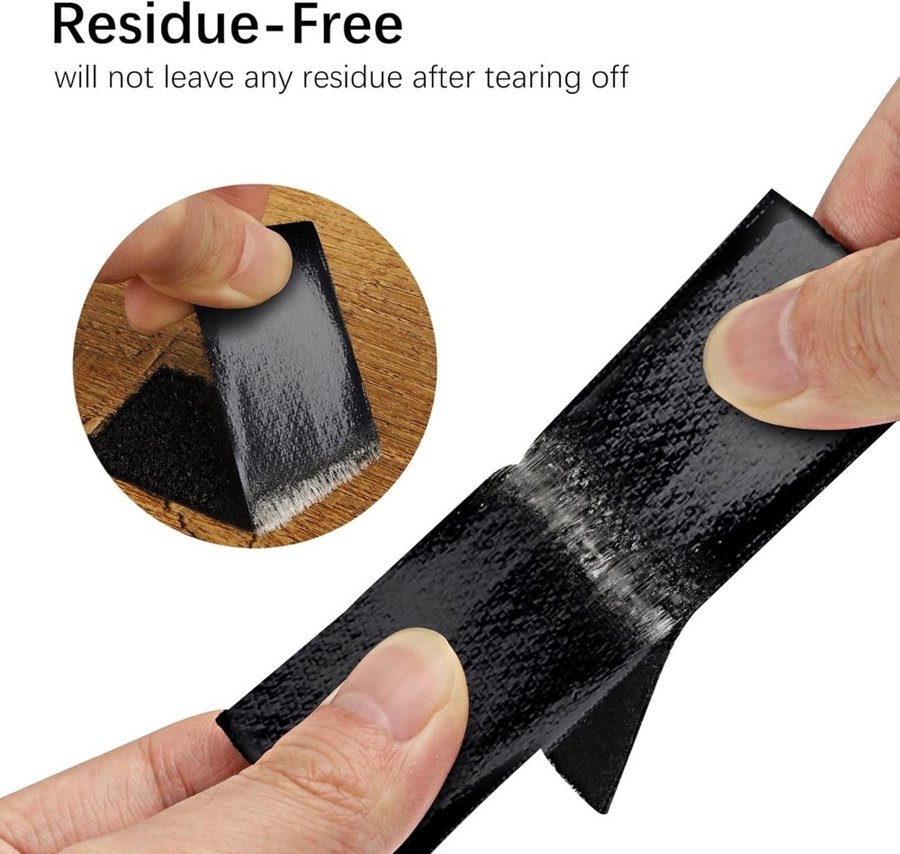 Strong Double Sided Adhesive Hook and Loop Tape 1" x 4" - 12 Pack for Easy Use