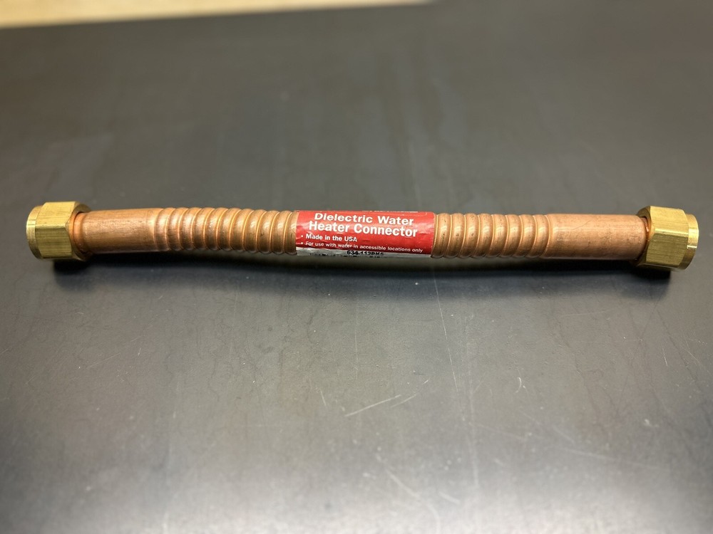 3/4" Corrugated Swivel Sioux Chief Dielectric Water Heater Connector 12" USA