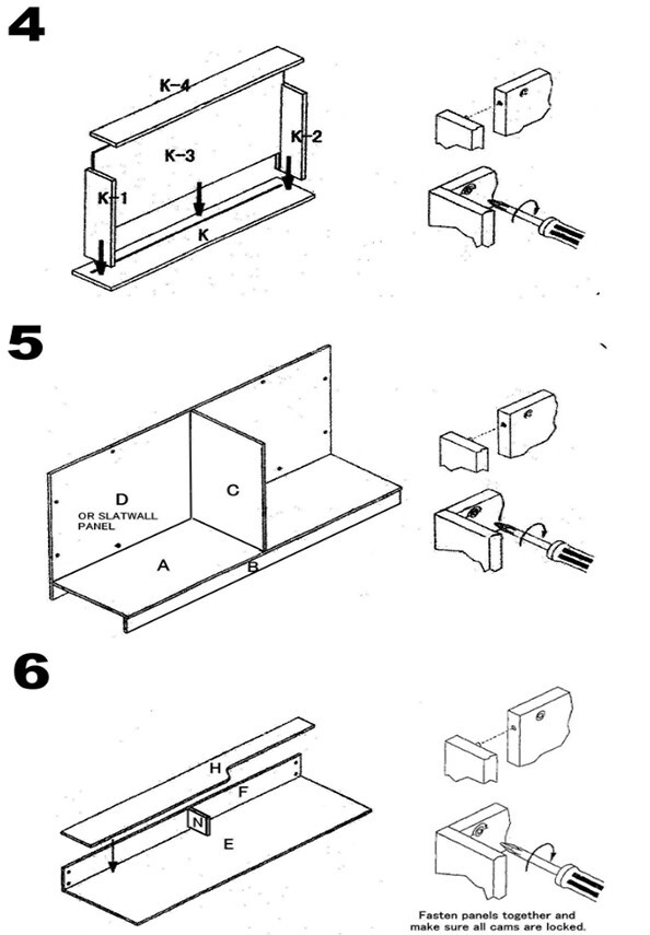 4Ft Ledgetop Counter with Slatwall Front Black